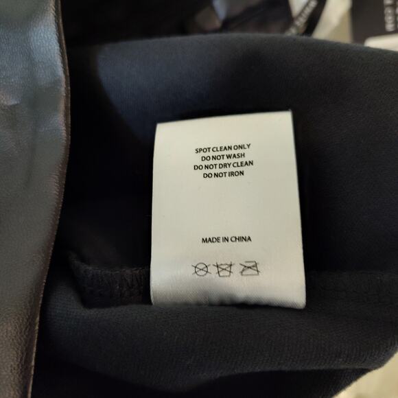 WHITE FOX VEGAN FAUX LEATHER PANTS HIGH RISE BOOT CUT WOMEN'S MEDIUM  BLACK NWT - Picture 12 of 16